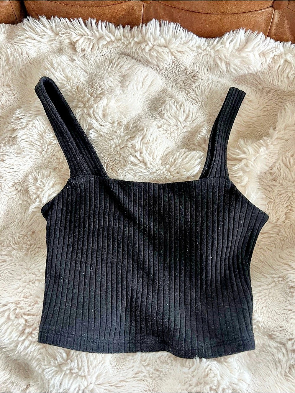 American Eagle Ribbed Tank Top in Black Size XS Like New